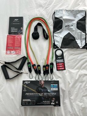 PTP Resistance Band Set with Handles - Green, Red, Yellow